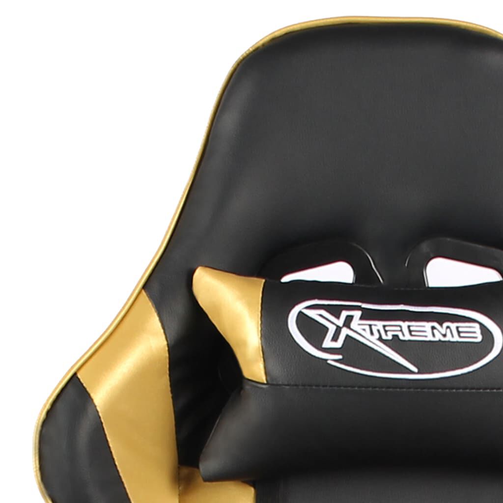 vidaXL Καρέκλα Gaming Περιστρεφόμενη με Υποπόδιο Χρυσή PVC