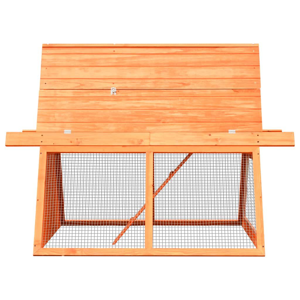 vidaXL Κλουβί Κουνελιών 152x128x108 εκ. από Μασίφ Ξύλο Πεύκου/Ελάτης
