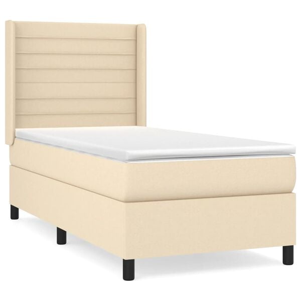 vidaXL &Kappa;&rho;&epsilon;&beta;ά&tau;&iota; Boxspring &mu;&epsilon; &Sigma;&tau;&rho;ώ&mu;&alpha; &Kappa;&rho;&epsilon;&mu; 90x200 &epsilon;&kappa;.&Upsilon;&phi;&alpha;&sigma;&mu;ά&tau;&iota;&nu;&omicron;
