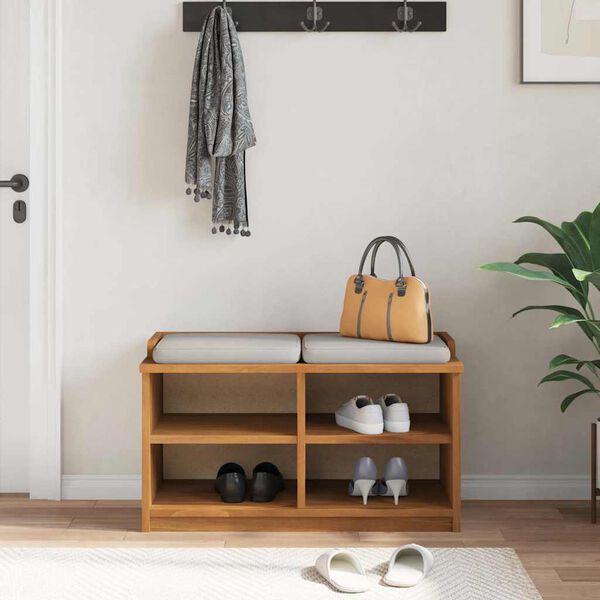 vidaXL Πάγκος διαδρόμου "SANDNES" 87x40x50 εκ. Πεύκο μασίφ ξύλο