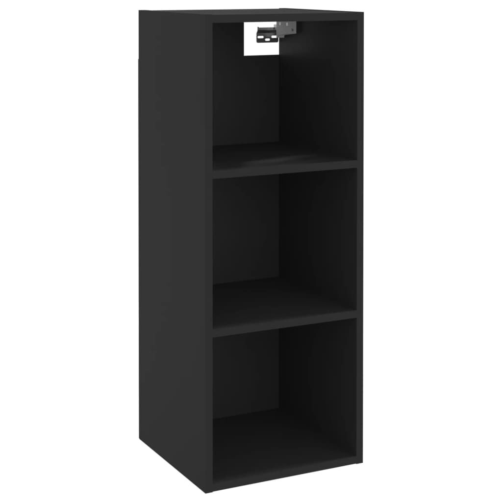 vidaXL Ντουλάπι Τοίχου Μαύρο 34,5x32,5x90 εκ. Επεξεργασμένο Ξύλο