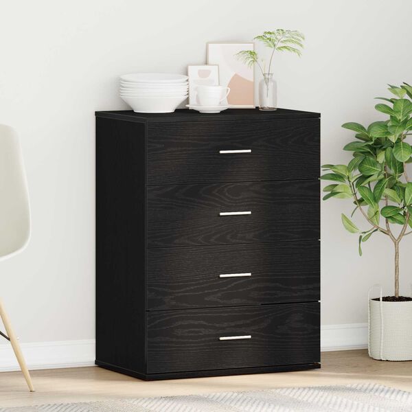 vidaXL Πλαϊνό γραφείο Μαύρη Δρυς 60 x 39 x 80 εκ Επεξεργασμένο ξύλο
