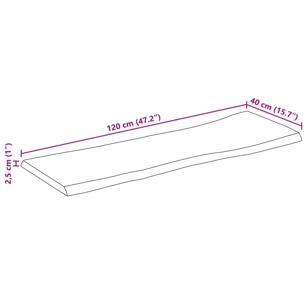vidaXL Επιφάνεια Τραπεζιού 120x40x2,5 εκ. Live Edge Μασίφ Ξύλο Μάνγκο