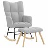 vidaXL Κουνιστή καρέκλα με υποπόδιο Cloud Grey Fabric