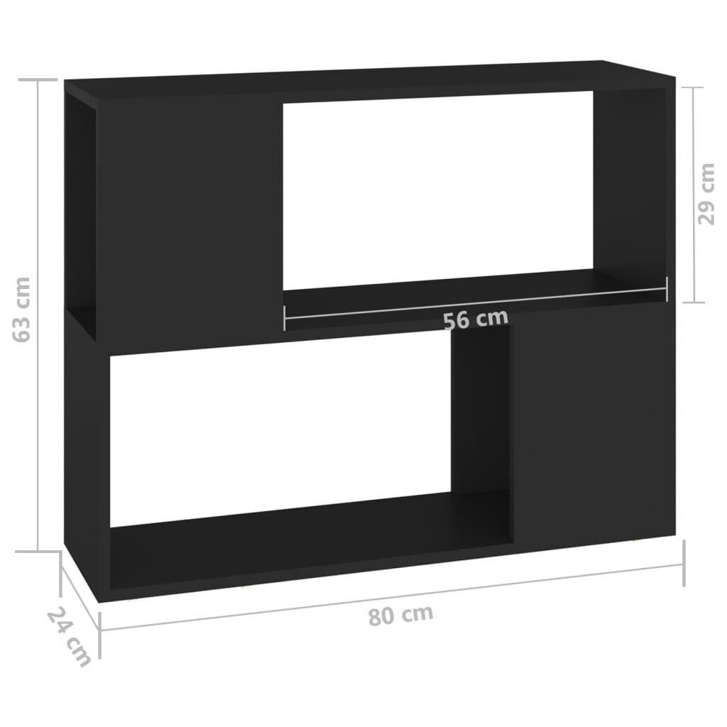 vidaXL Έπιπλο Τηλεόρασης Μαύρο 80 x 24 x 63 εκ. από Επεξ. Ξύλο