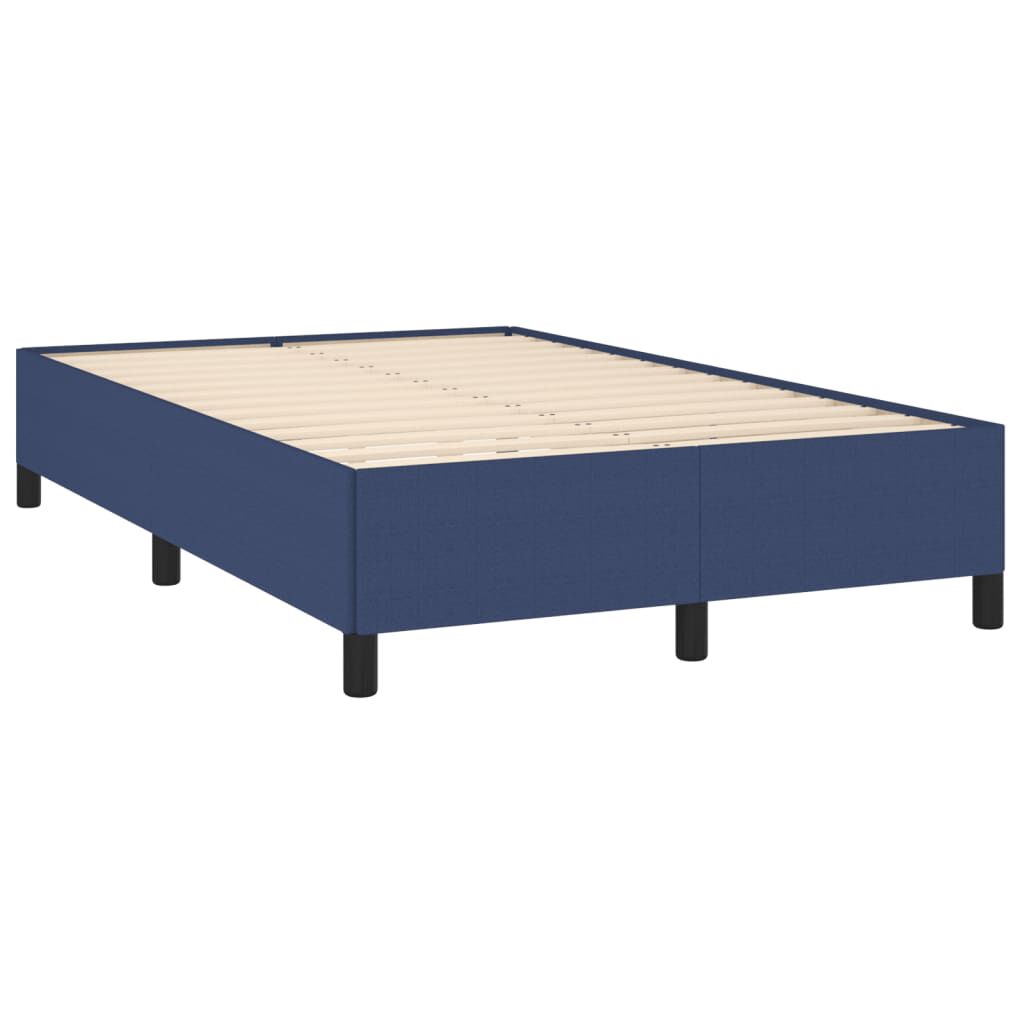 vidaXL Κρεβάτι Boxspring με Στρώμα Μπλε 120x190 εκ. Υφασμάτινο
