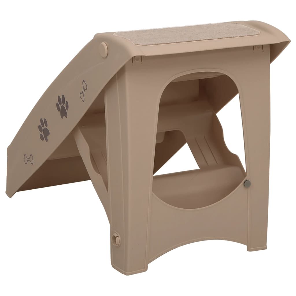 vidaXL Σκαλάκια για Σκύλους Πτυσσόμενα Καφέ 62 x 40 x 49,5 εκ.