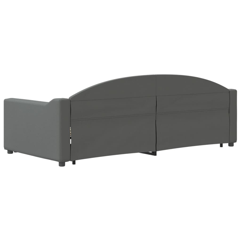 vidaXL Καναπές Κρεβάτι Συρόμενος Σκούρο Γκρι 90 x 190 εκ. Ύφασμα