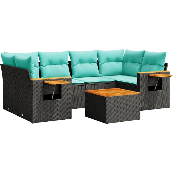 vidaXL &Kappa;&alpha;&nu;&alpha;&pi;έ&sigmaf; &Sigma;&epsilon;&tau; 7 &Tau;&epsilon;&mu;&alpha;&chi;ί&omega;&nu; &Mu;&alpha;ύ&rho;&omicron; &Sigma;&upsilon;&nu;&theta;&epsilon;&tau;&iota;&kappa;ό &Rho;&alpha;&tau;ά&nu; &mu;&epsilon; &Mu;&alpha;&xi;&iota;&lambda;ά&rho;&iota;&alpha;