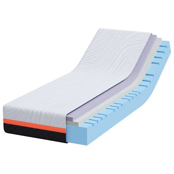 vidaXL Στρώμα Λευκό και Γκρι 70 x 200 cm Αφρός Μνήμης