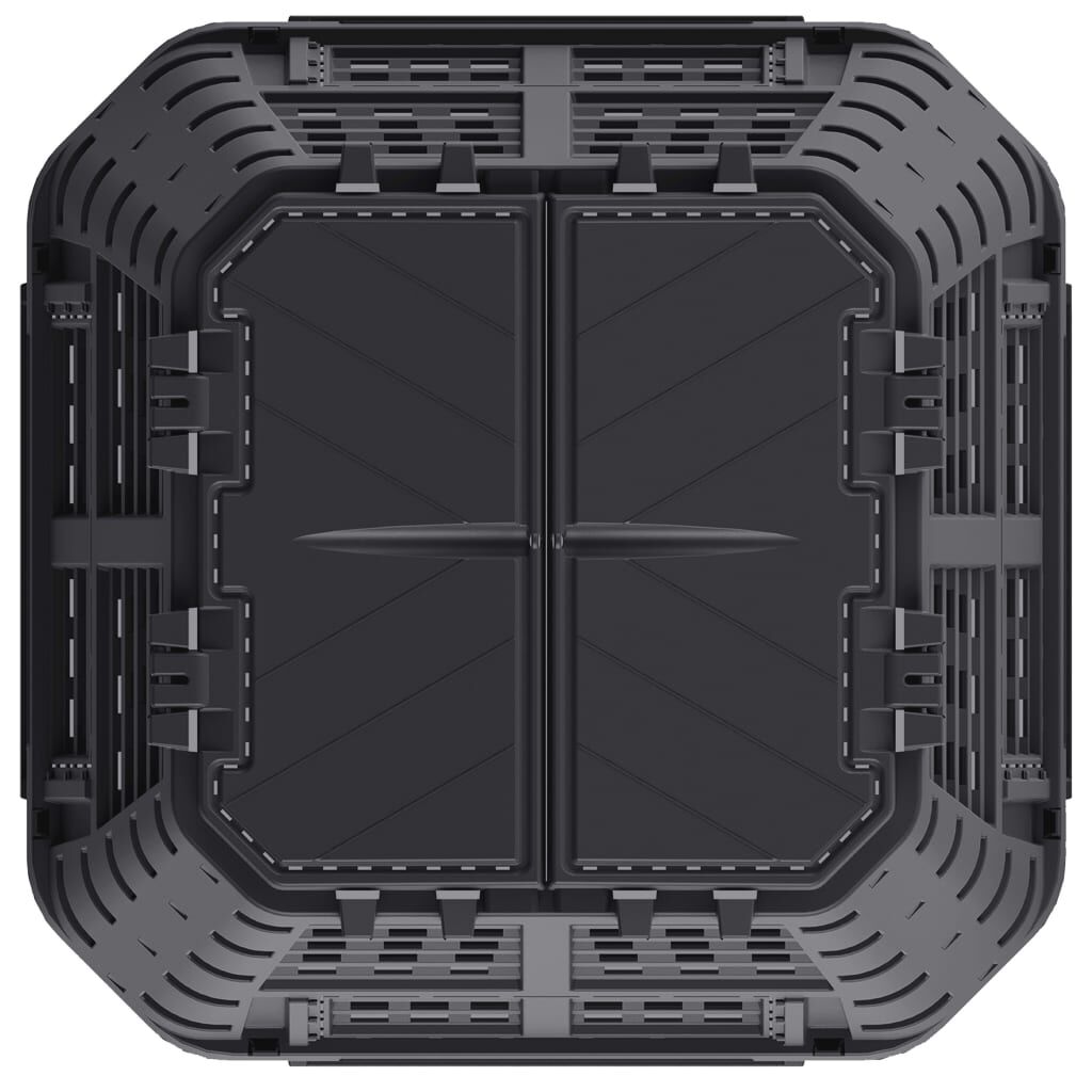 vidaXL Κάδος Κομποστοποίησης Μαύρος 93,3 x 93,3 x 146 εκ. 1000 Λίτρων