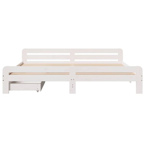 vidaXL Σκελετός Κρεβ. Χωρίς Στρώμα Λευκό 180x200 εκ Μασίφ Πεύκο