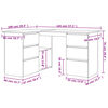 vidaXL Γραφείο Γωνιακό Μαύρο 145 x 100 x 76 εκ. από Επεξ. Ξύλο