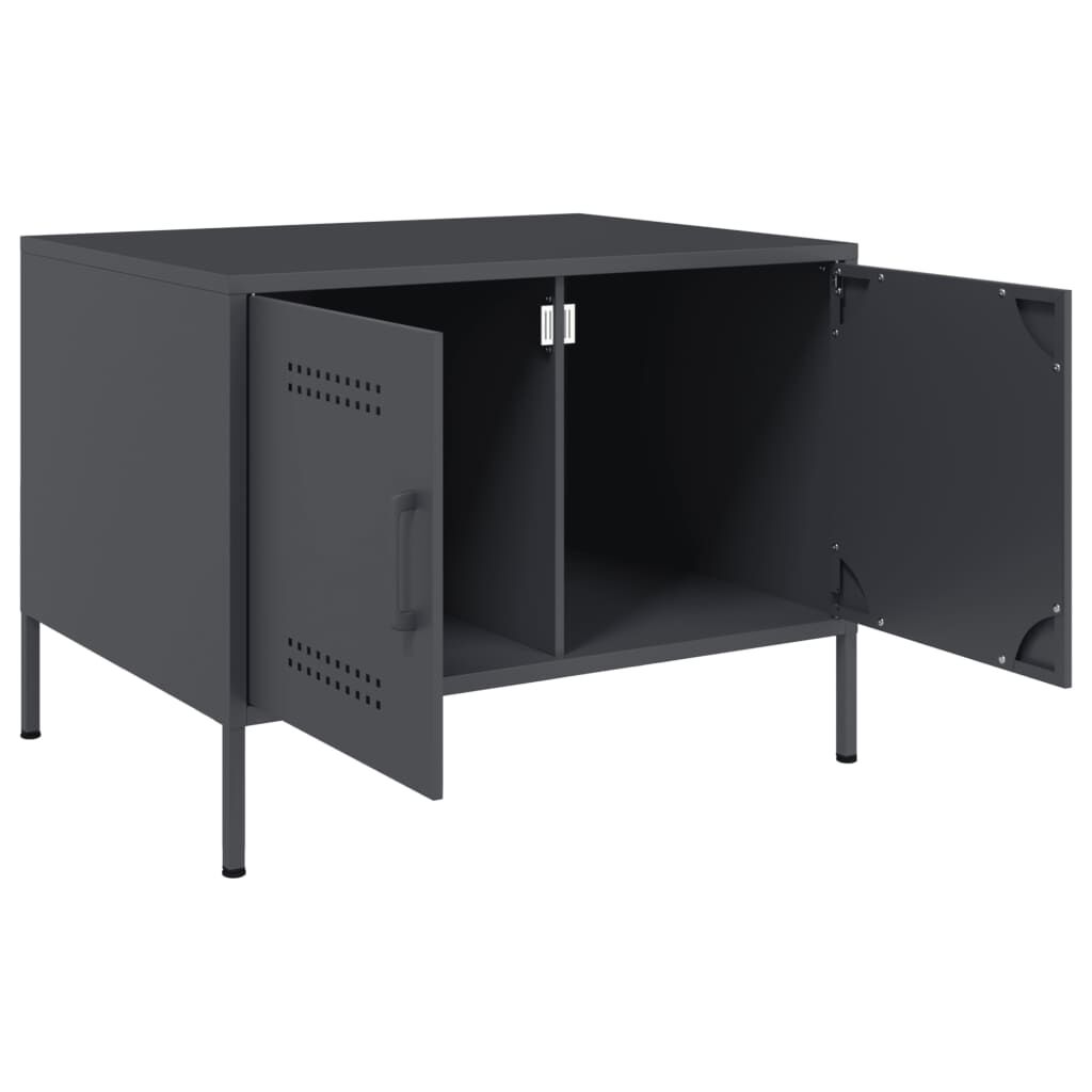 vidaXL Τραπέζι Κήπου Ανθρακί 68x50x50,5 εκ. Ατσάλινο