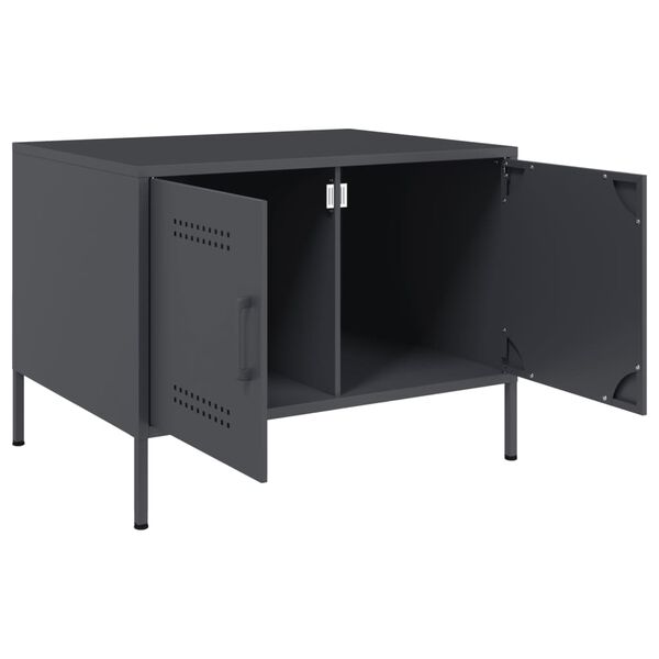 vidaXL Τραπέζι Κήπου Ανθρακί 68x50x50,5 εκ. Ατσάλινο