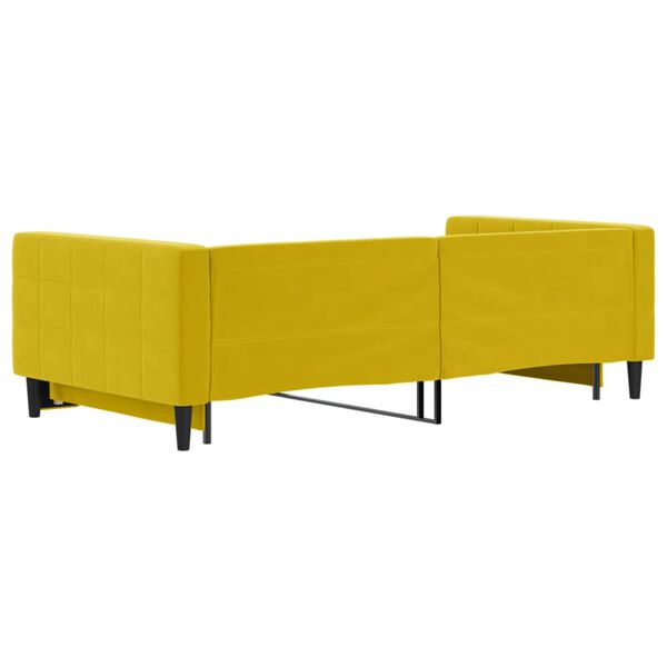 vidaXL Καναπές Κρεβάτι Συρόμενος Κίτρινος 100x200 εκ. Βελούδινος