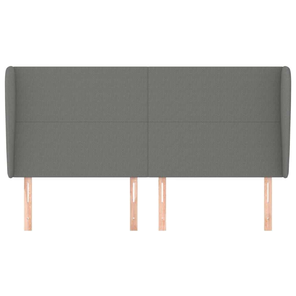 vidaXL Κεφαλάρι με Πτερύγια Σκούρο Γκρι 163x23x118/128 εκ. Υφασμάτινο