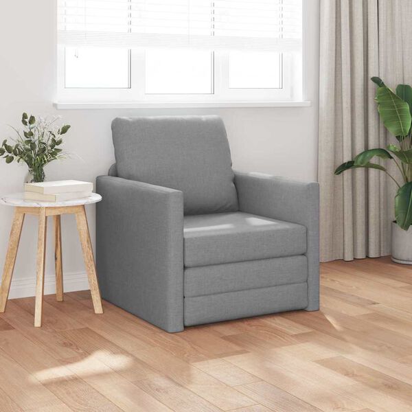 vidaXL Καναπές-Κρεβάτι Δαπέδου 2 σε 1 Αν. Γκρι 112x174x55 εκ. Ύφασμα