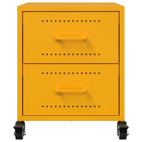 vidaXL Κομοδίνο Μουσταρδί 36x39x43,5 εκ. από Χάλυβα
