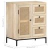 vidaXL Ντουλάπι 60x35x70 εκ. Μασίφ Ξύλο Μάνγκο και Φυσικό Ζαχαροκάλαμο