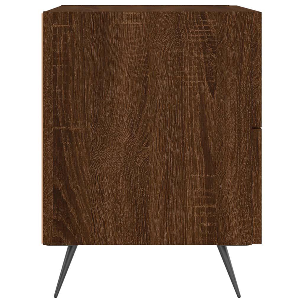 vidaXL Κομοδίνα 2 τεμ. Καφέ Δρυς 40 x 35 x 47,5 εκ. από Επεξεργ. Ξύλο