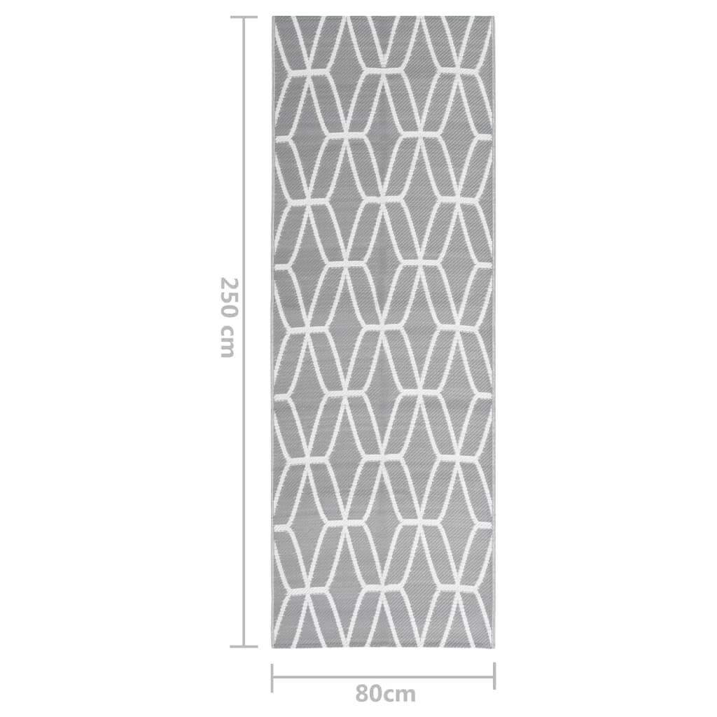 vidaXL Χαλί εξωτερικού χώρου ARAKIL Γκρι 80x250 cm PP