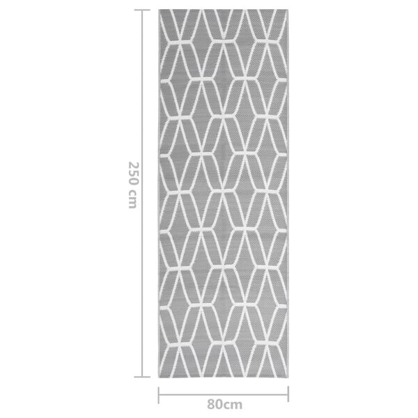 vidaXL Χαλί εξωτερικού χώρου ARAKIL Γκρι 80x250 cm PP