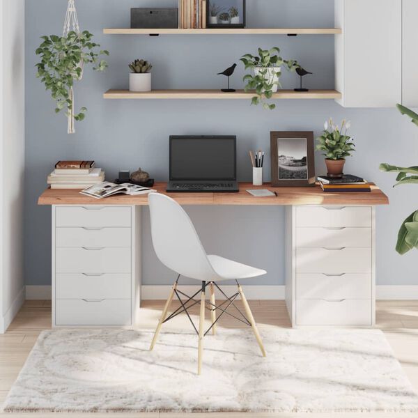 vidaXL Επιφ Τραπεζιού Αν Καφέ 180x60x(2-4)εκ. Επεξ. Μασίφ Ξύλο Δρυός