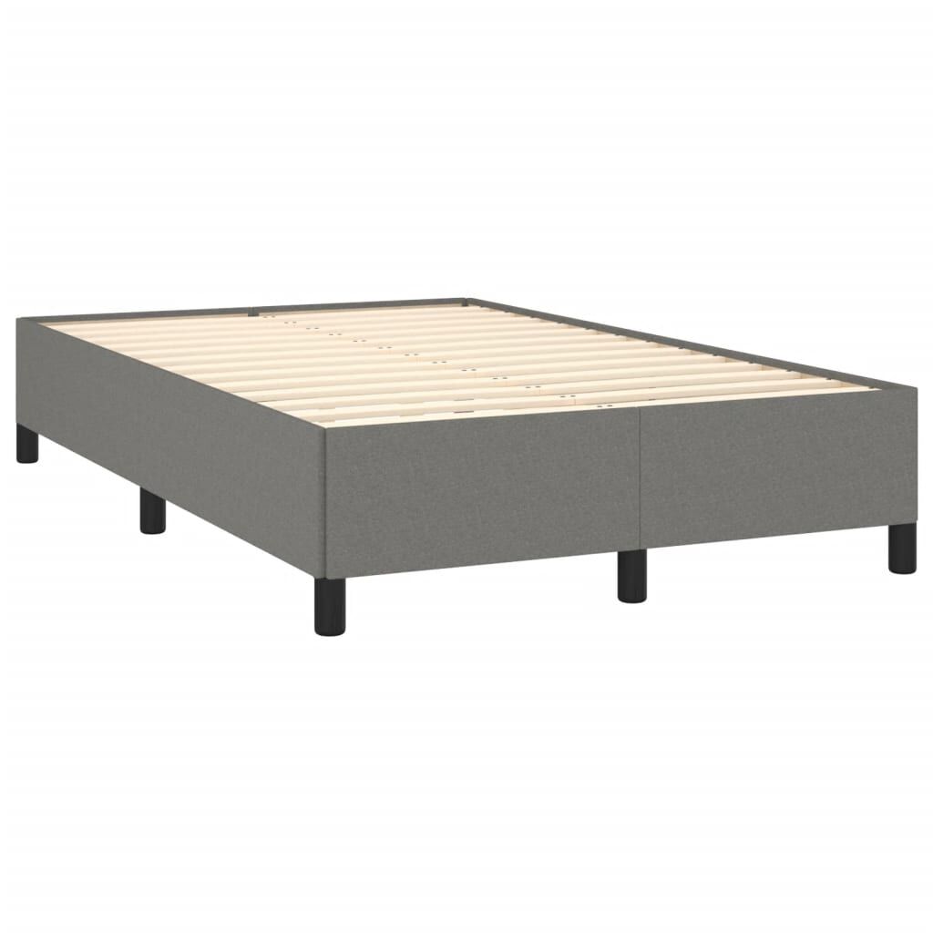 vidaXL Κρεβάτι Boxspring με Στρώμα & LED Σκ.Γκρι 120x190εκ. Υφασμάτινο