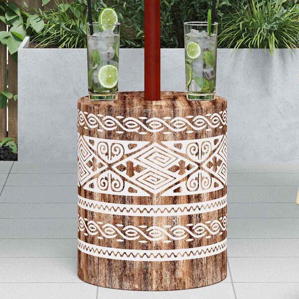 vidaXL Βάση ομπρέλας Άλλο λευκό και πλυμένο Ø34 x 40 εκ Μασίφ ξύλο