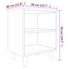 vidaXL Κομοδίνο Καπνιστή Δρυς 40 x 30 x 50 εκ. με Μασίφ Ξύλινα Πόδια