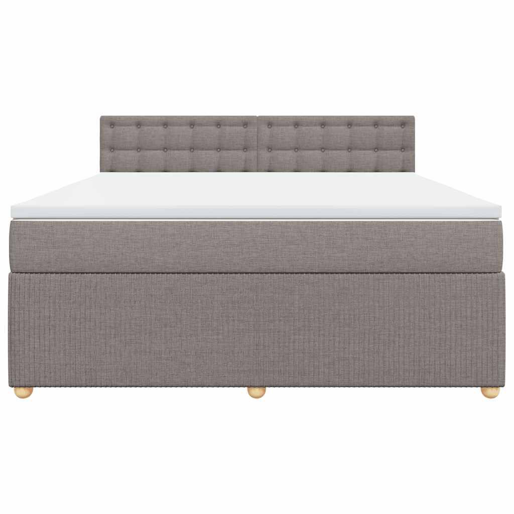 vidaXL Κρεβάτι Boxspring με Στρώμα Taupe 180x200 εκ. Υφασμάτινο