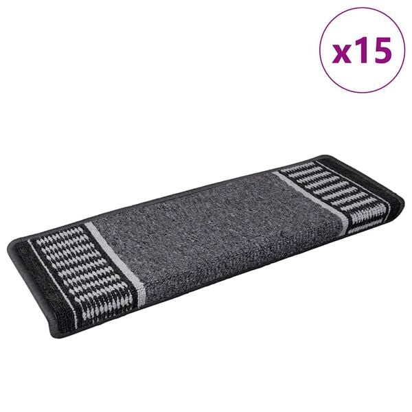 vidaXL Αυτοκόλλητα Ματ Σκαλοπατιών 15 pcs Ανθρακί 65 x 21 x 4 cm