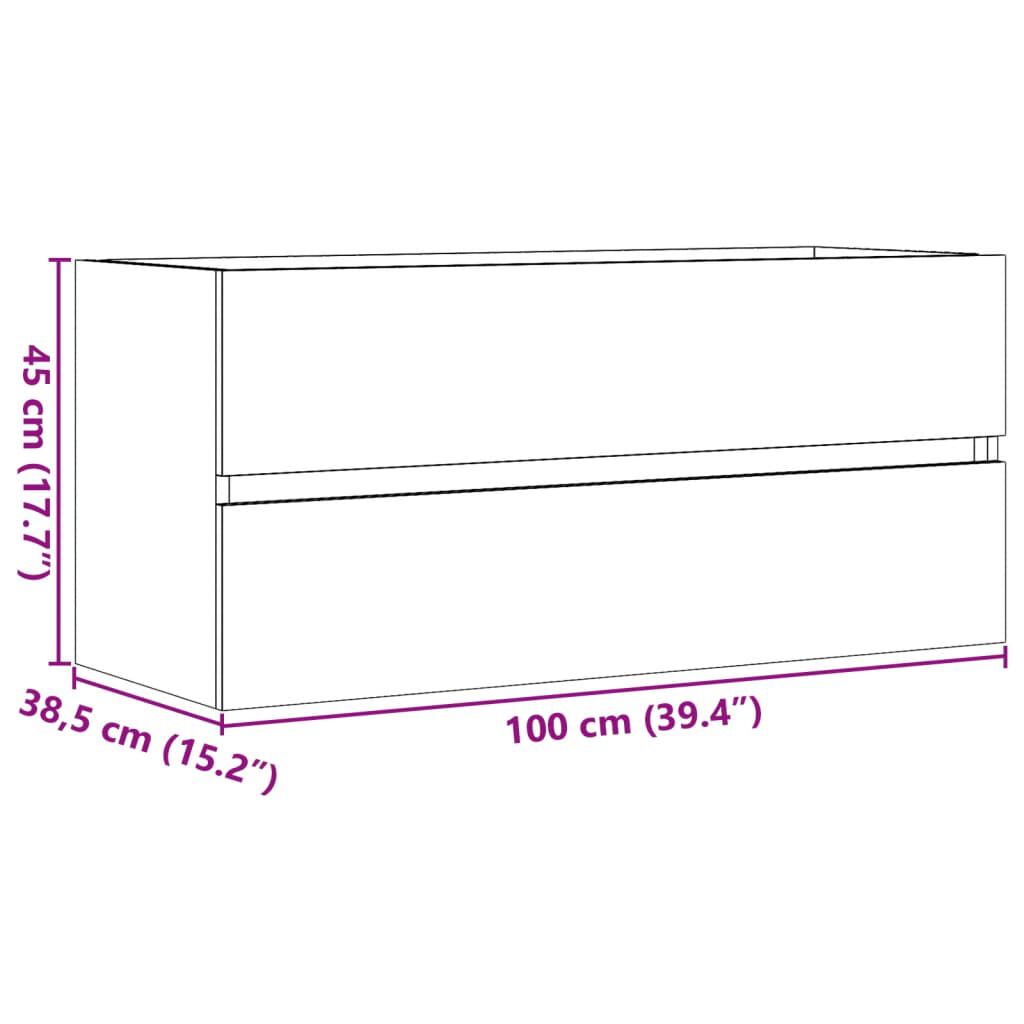 vidaXL Ντουλάπι Νιπτήρα Γκρι Σκυροδέματος 100x38,5x45 εκ. Επεξ. Ξύλο