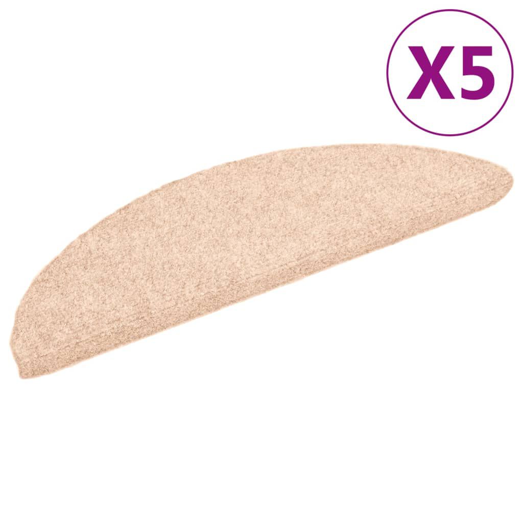 vidaXL Πατάκια Σκάλας Αυτοκόλλητα 5 τεμ. Καφέ 56x17x3 εκ. Βελονιασμένα