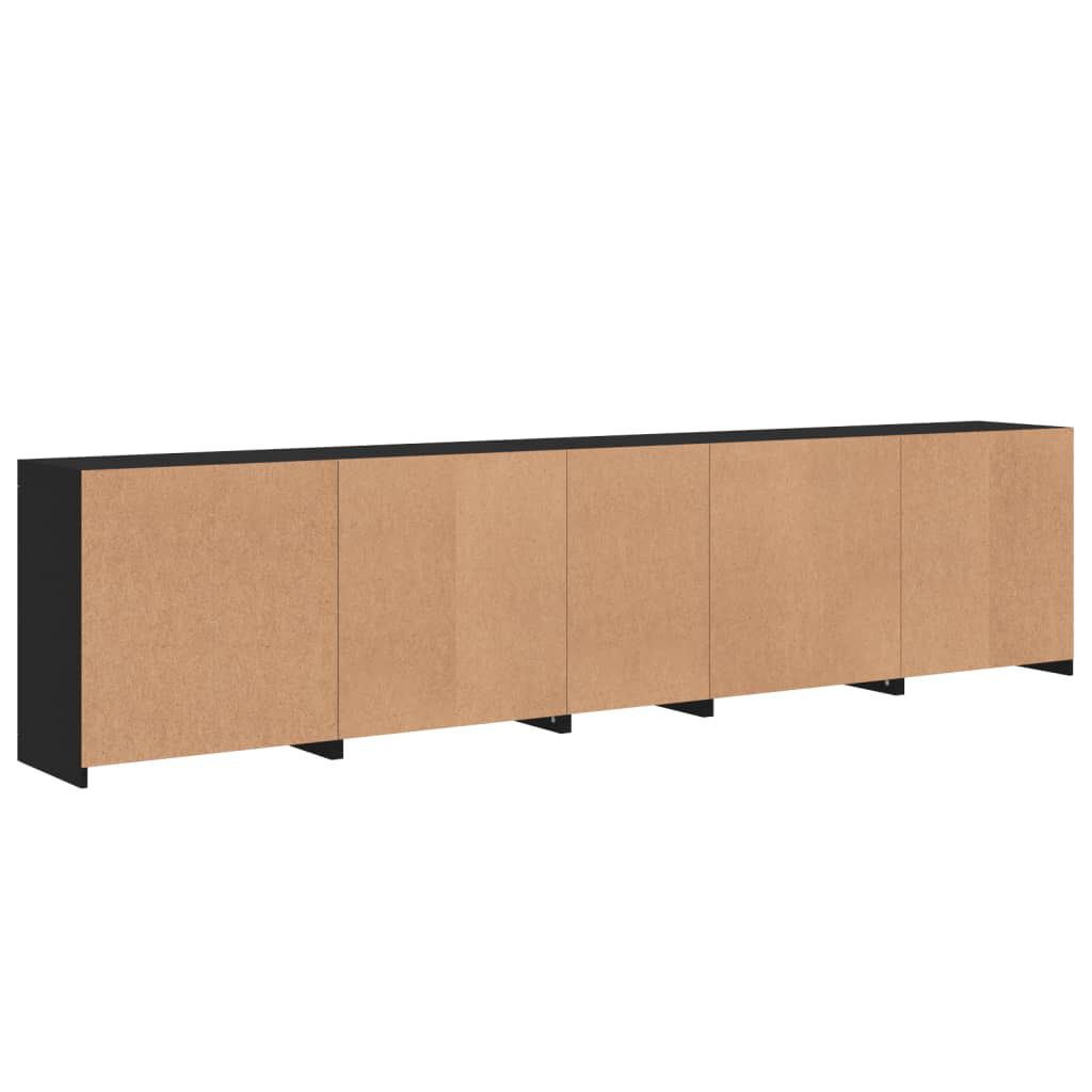vidaXL Μπουφές με LED Μαύρος 283 x 37 x 67 εκ.
