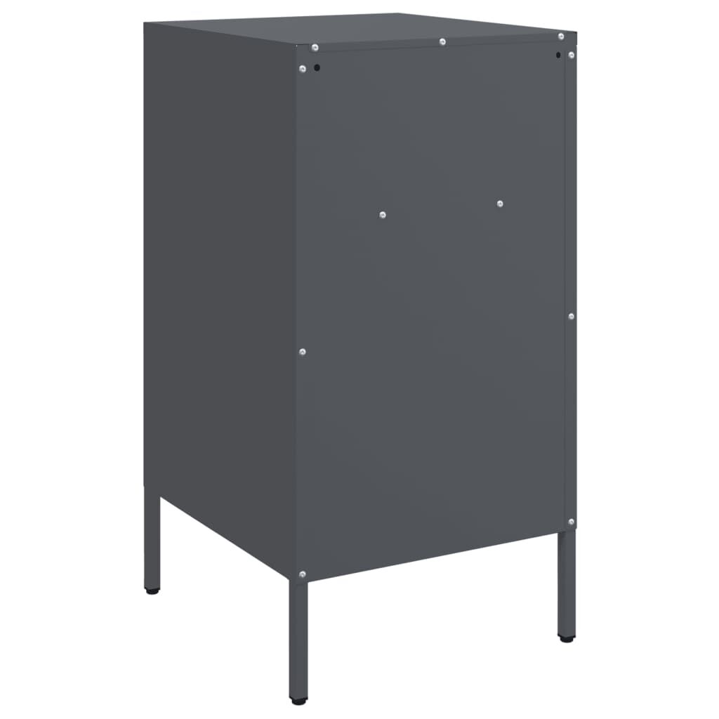 vidaXL Κομοδίνο Ανθρακί 36x39x68 εκ. από Χάλυβα