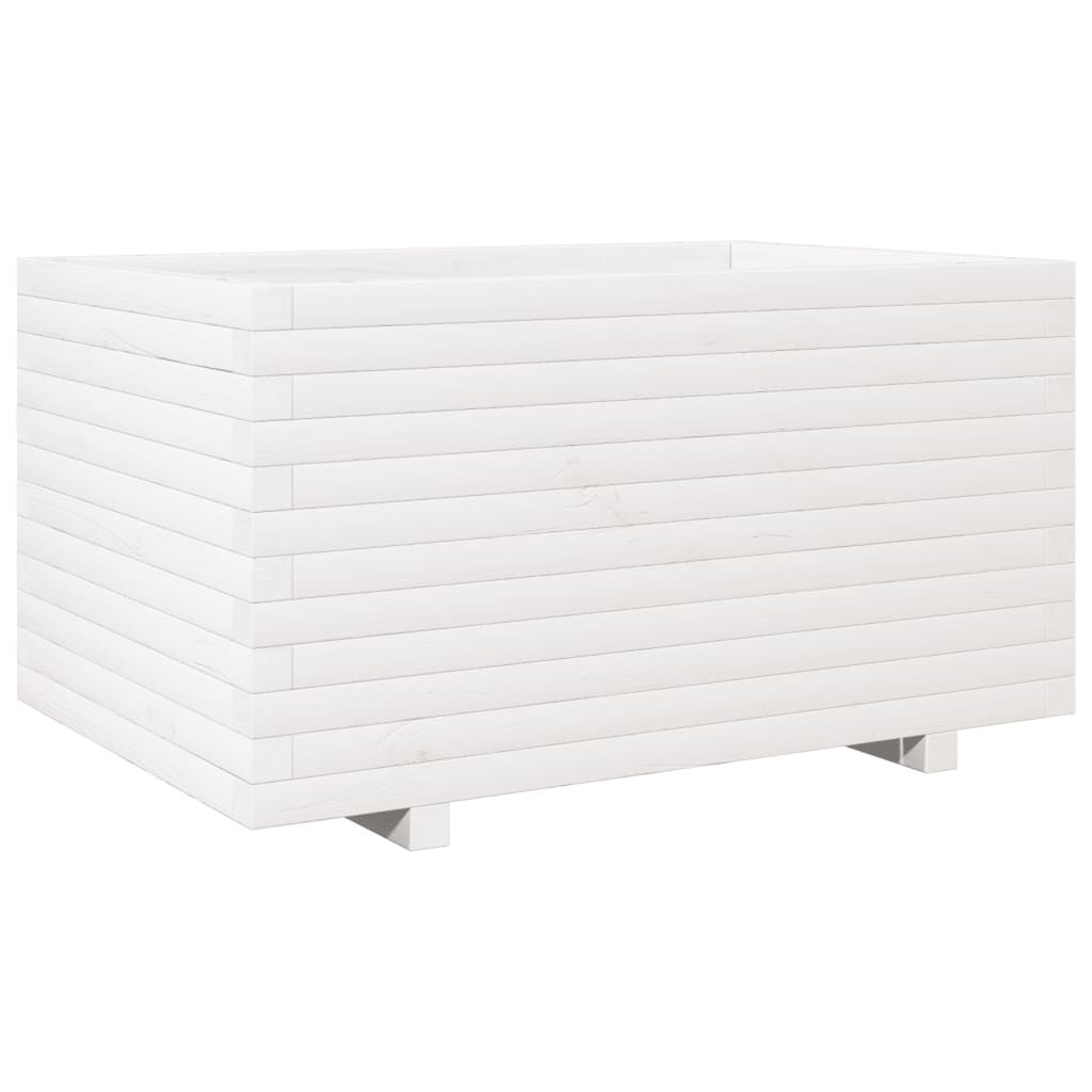 vidaXL Ζαρντινιέρα Κήπου Λευκή 90x60x49,5 εκ. από Μασίφ Ξύλο Πεύκου