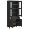 vidaXL Ντουλάπι Ψηλό VIKEN Μαύρος 80x40x190 εκ. από Μασίφ Ξύλο Πεύκου