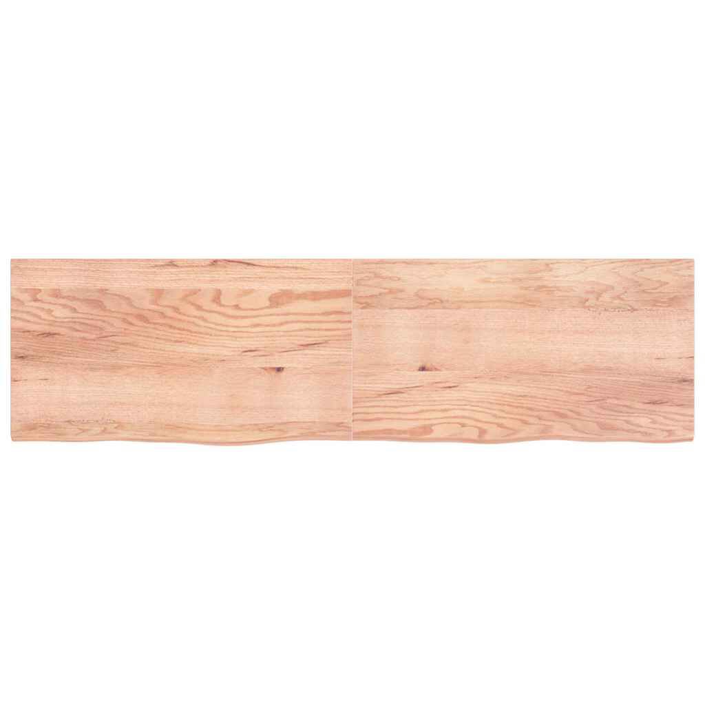 vidaXL Ράφι Τοίχου Ανοιχτό Καφέ 220x60x(2-4)εκ. Επεξ. Μασίφ Ξύλο Δρυός