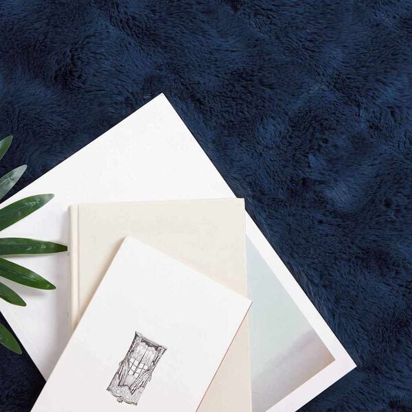 vidaXL Ψεύτικη κουβέρτα από κουνέλι 4 pcs Θαλασσί Μπλε 130 x 150 cm