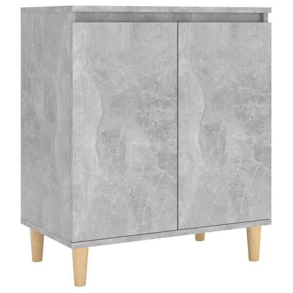 vidaXL Ντουλάπι Γκρι Σκυρ. 60x35x70 εκ. Μασίφ Ξύλινα Πόδια Επεξ. Ξύλο