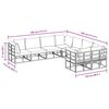 vidaXL Σετ Καναπέ Κήπου με μαξιλάρι 8 pcs Μαύρο Αλουμίνιο