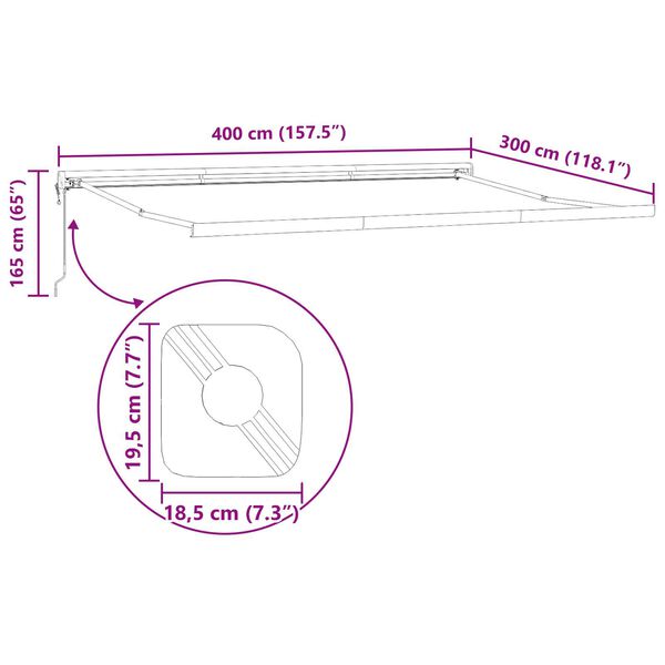 vidaXL Ανασυρόμενη Τέντα Μπεζ 400x300 εκ.