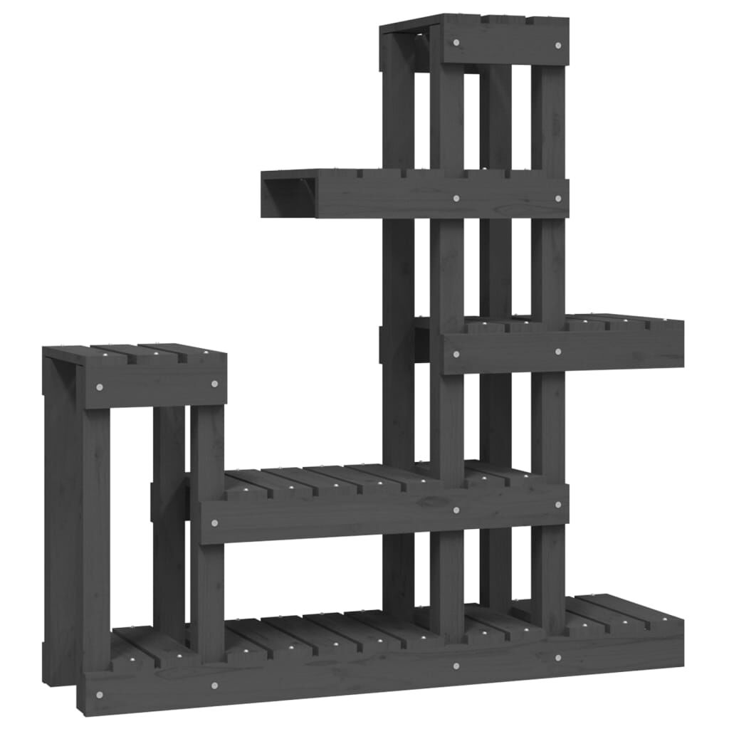 vidaXL Βάση Γλάστρας Γκρι 92x25x97 εκ. από Μασίφ Ξύλο Πεύκου