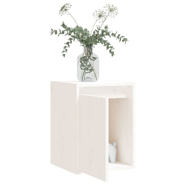vidaXL Ντουλάπια Τοίχου 2 τεμ. Λευκά 30x30x40 εκ. Μασίφ Ξύλο Πεύκου