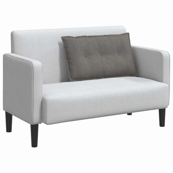 vidaXL Μαξιλάρι Πλάτης Ανοιχτό γκρι 80 x 50 cm Υφασμάτινο Κορντουρά