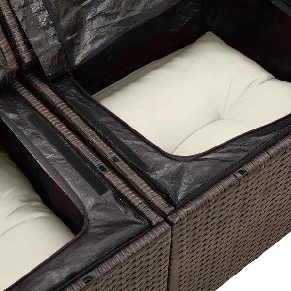vidaXL Σετ Καναπέ Κήπου με αποθήκευση 8 pcs Καφέ Πολυ ράταν