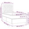 vidaXL Κρεβάτι Boxspring με Στρώμα & LED Σκ. Μπλε 100x200εκ. Βελούδινο
