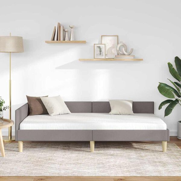 vidaXL Κρεβάτι Γωνίας με κεφαλάρι Taupe 80 x 200 cm ύφασμα